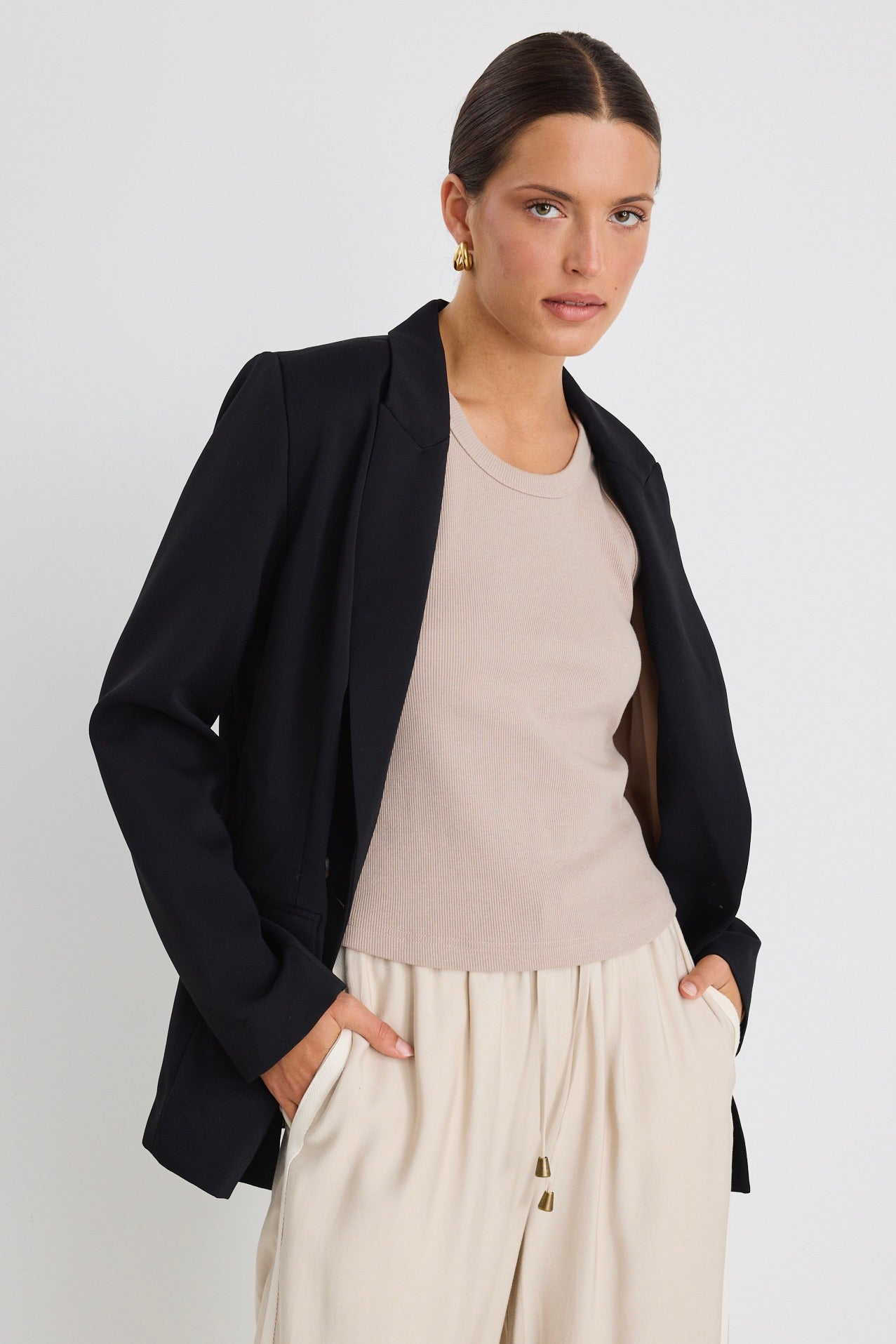 Cooper Black Double Breasted Classic Blazer