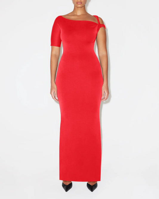 Sueded Stretch Twist Maxi Dress | Tomato